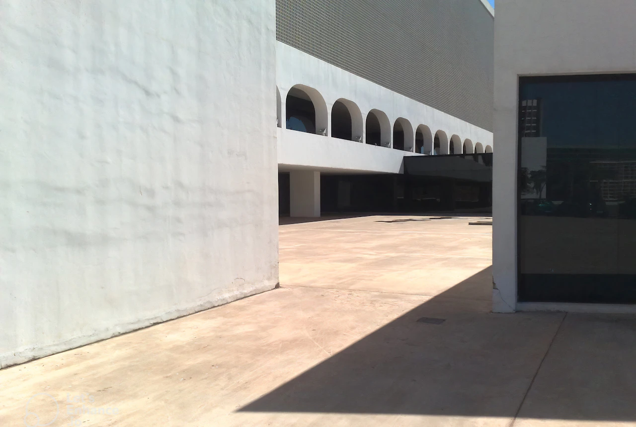 Commercial building with a stucco facade